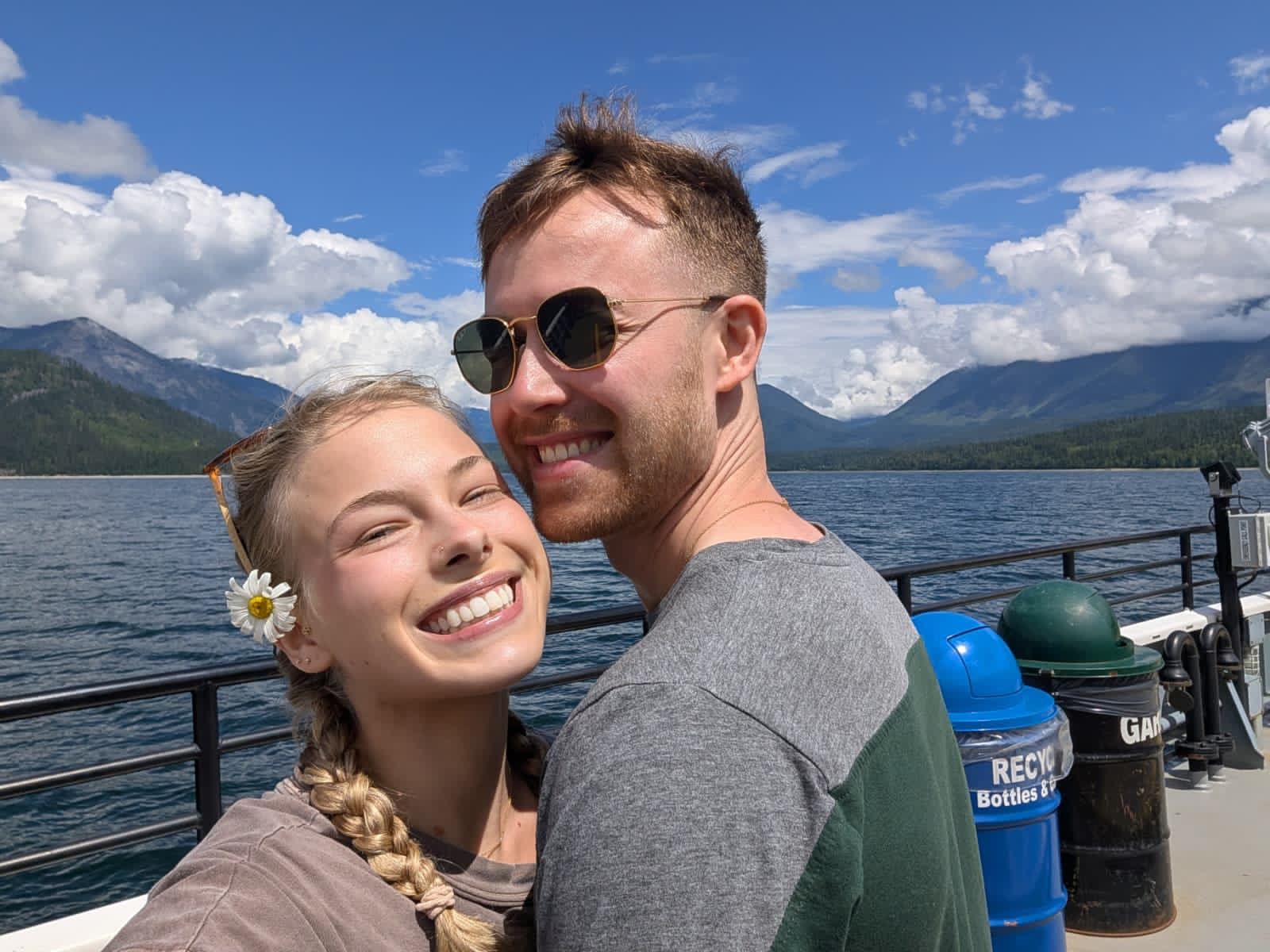 Agam and Jillian on their Calgary to Vancouver road trip